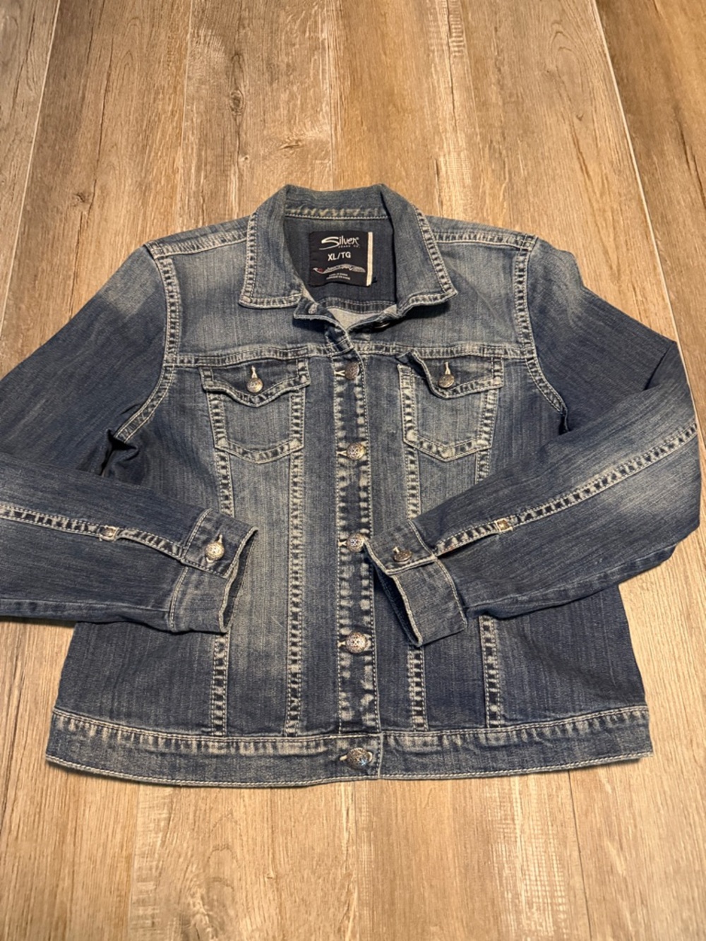 Silver Jeans Dark Blue Denim Shirt Jacket